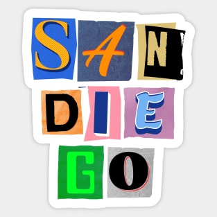 San Diego Scribble Sd Waves Sticker